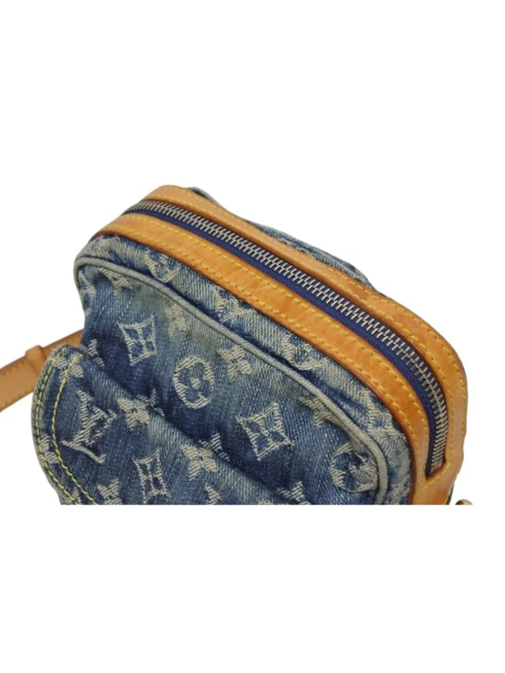 Louis Vuitton Camera Bag Monogram Denim Indigo Blue Gold